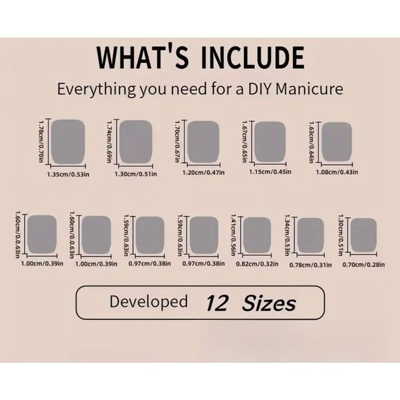 24-Piece Set of Deep Green Glossy Square Shape Press-On Nails - Picture 4 of 4